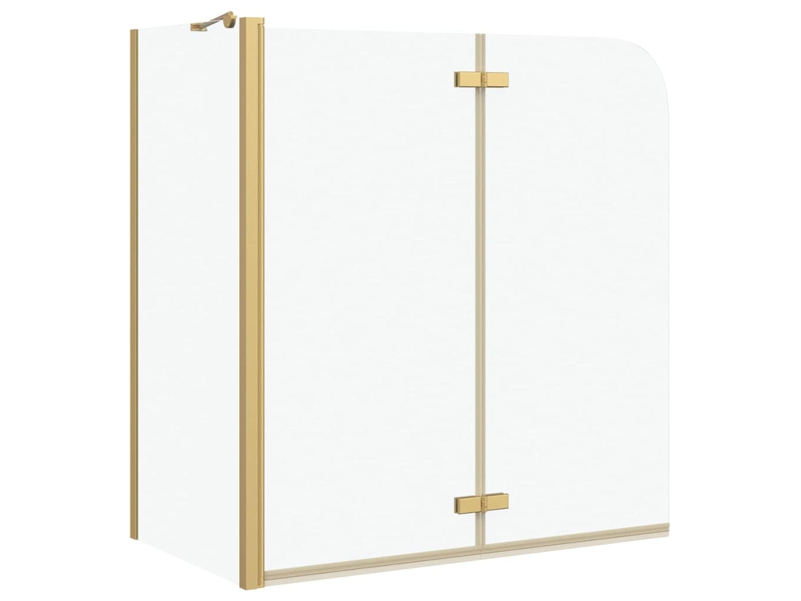 Conjunto 1 Resguardo De Duche Vidaxl Dourado Vidro Temperado (120 X 68 X 130 Cm)