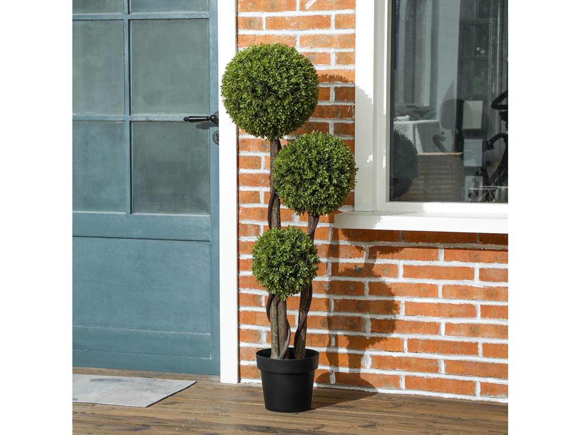 Buxo Artificial 115cm, Vaso, Verde.-kd