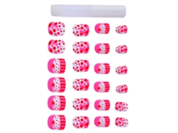Kit De 24 Unhas Falsas De Cobertura Completa Com Esmalte Terminado E Cola Para Manicura Bspots
