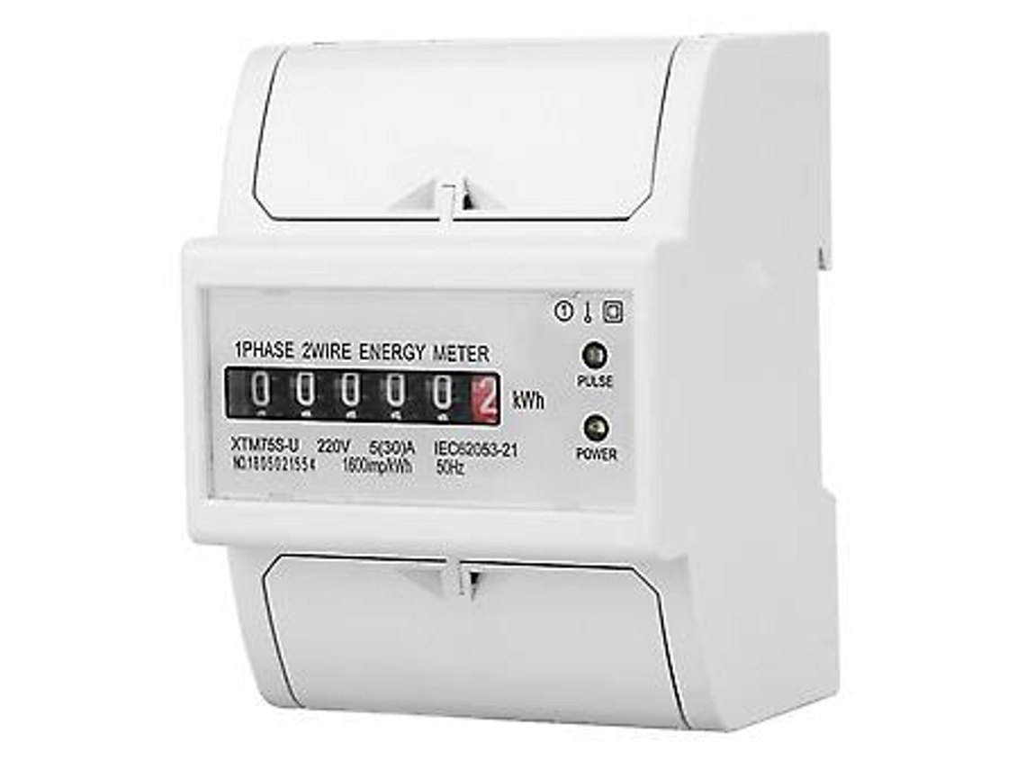 Medidor elétrico de trilho DIN 220V, medidor elétrico digital monofásico com 2 fios e 4 pinos, medidor elétrico XTM75S U em kWh Brilvibera