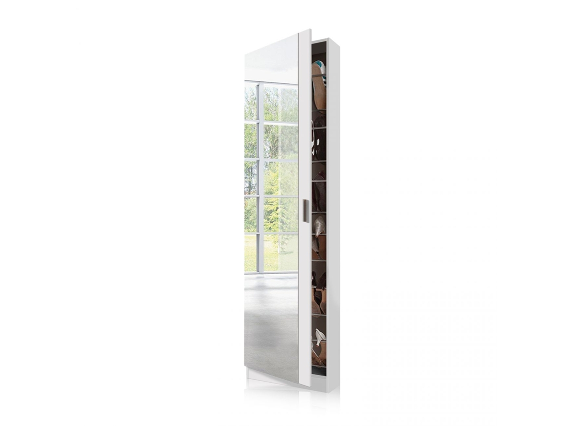 Sapateira com espelho Rock Branco brilhante 50 x 180 x 20cm cm