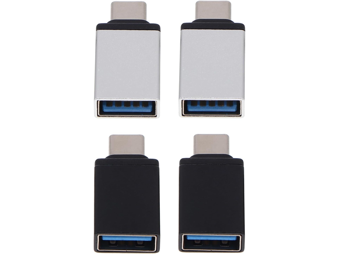 Conjunto De 4 Adaptadores Usb Tipo C Para Usb Para Carregamento E Transferência De Dados.