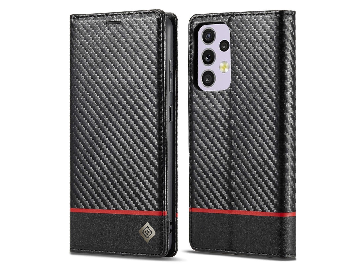 Capa De Celular De Couro Pu Tpu De Fibra De Carbono Lc.imeeke Para Samsung Galaxy A33 5g
