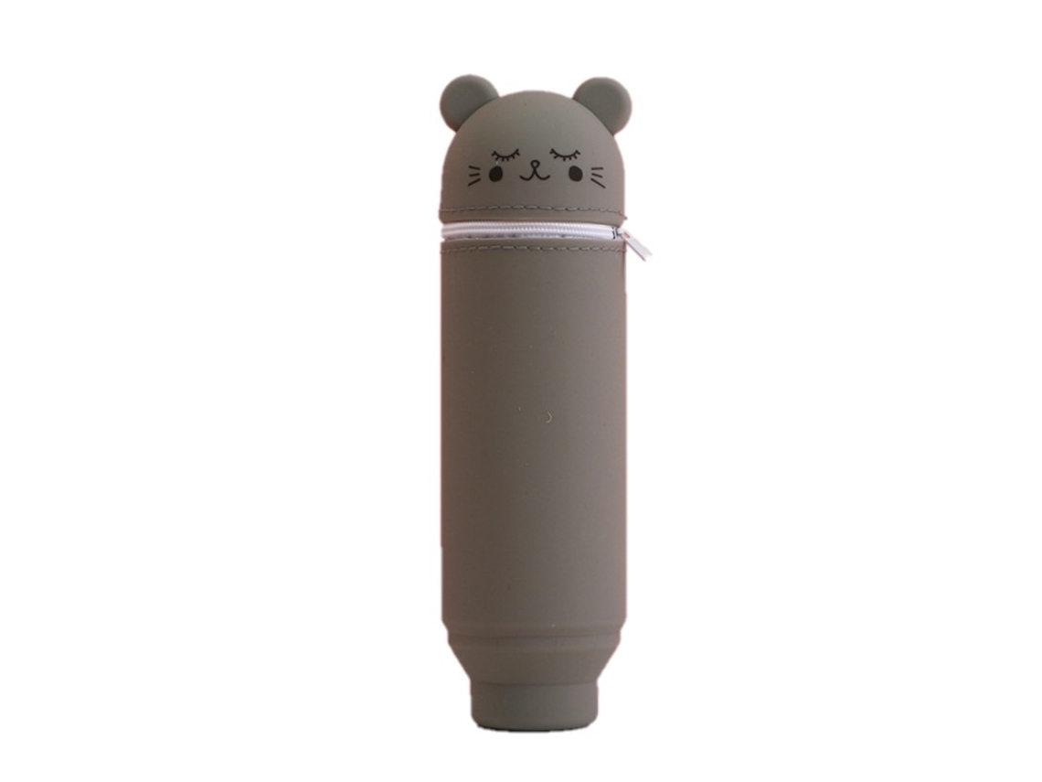 Porta Canetas, Macio, Silicone, Cinza, Kawaii AQUAFORGE
