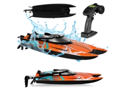 Barco Rc OVERMAX X tide Barco Telecomandado 25kmh 2 Baterias Alcance 100m Led Laranja