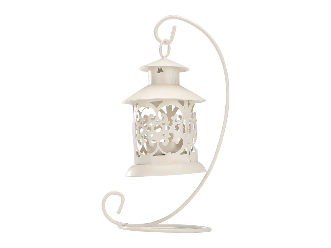 Laxiscreed Castiçal De Metal Branco Com Design Marroquino Para Decoração Elegante