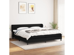 Vidaxl Cama Com Molas/colchão 200x200 Cm Tecido Preto