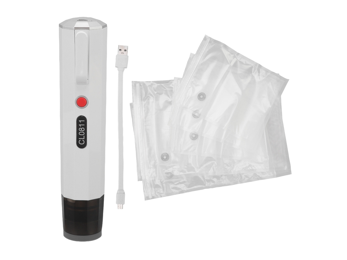 Selador a vácuo portátil usb carregável multifuncional automático para alimentos branco | S/MARCA