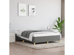 Vidaxl Estrutura De Cama Sem Colchão 140x190 Cm Tecido Cinzento-escuro