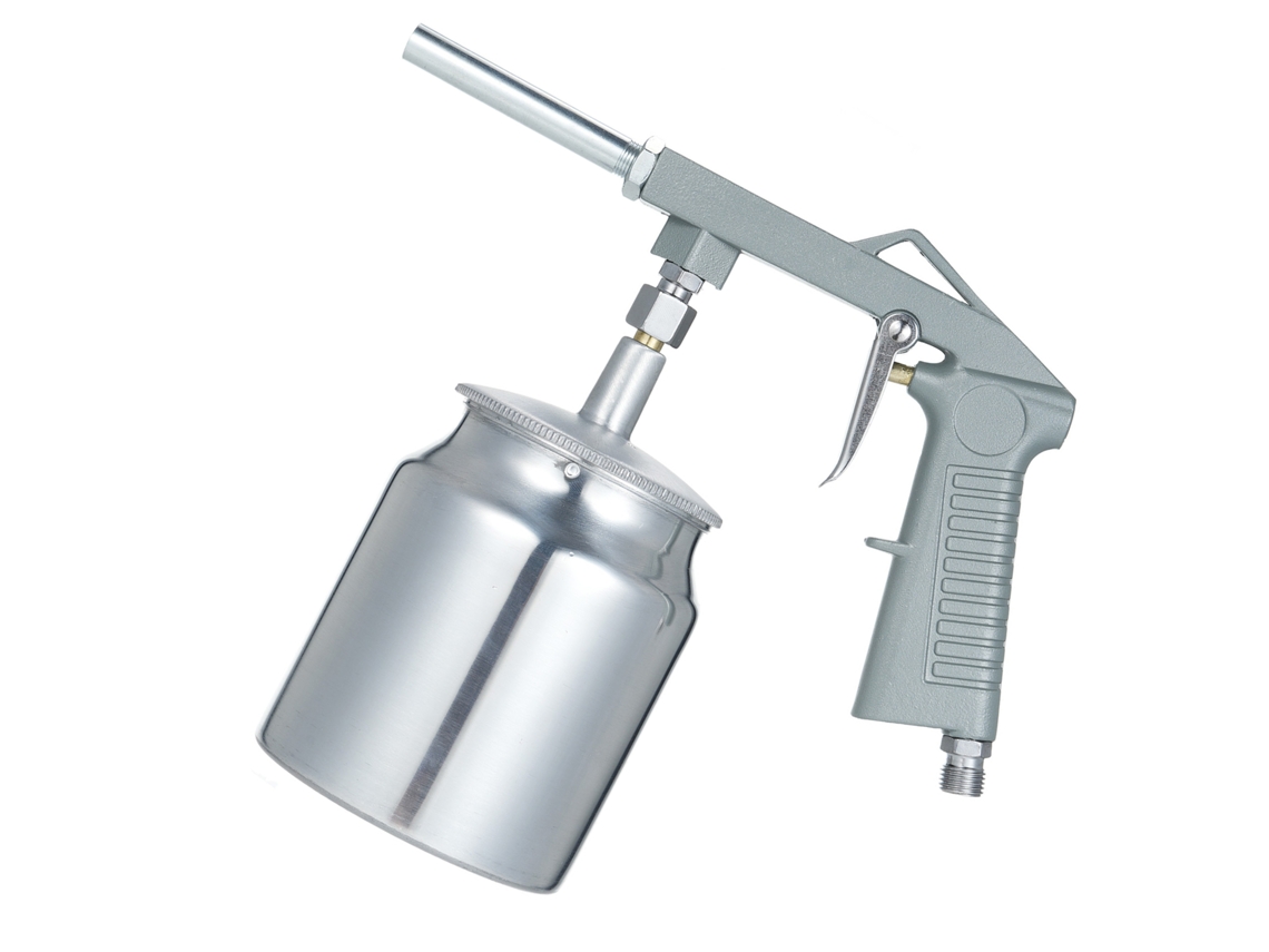 Máquina de pulverização de subrevestimento a ar com ventosa de 750ml e escova de limpeza para revestimento de caçambas de caminhão.