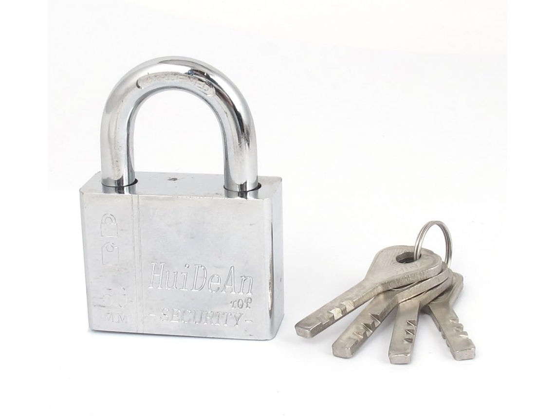Cadeado de Segurança com Corrente 50 Mm X 38 para Porta Armário 4 Chaves CHABERLU