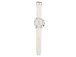 Relógio de Quartzo Multifuncional Resistente À Água Pulseira de Silicone Casual Masculino Branco