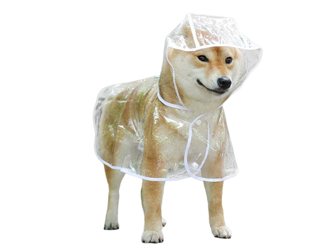 Jaqueta Chuva Primerox para animais de estimação, transparente e leve.
