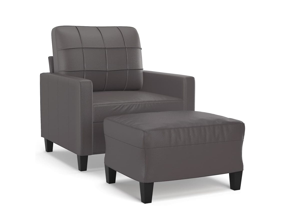 Sofa Chair With Footstool, Sofa Chairs With Footstools Vidaxl Cinzeto Couro Artificial (n/a)