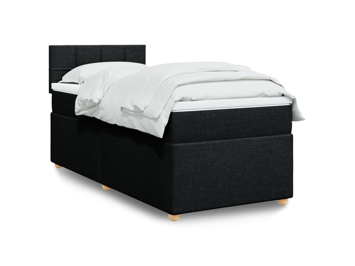 Vidaxl Cama com Molas/colchão 90x200 Cm Tecido Preto