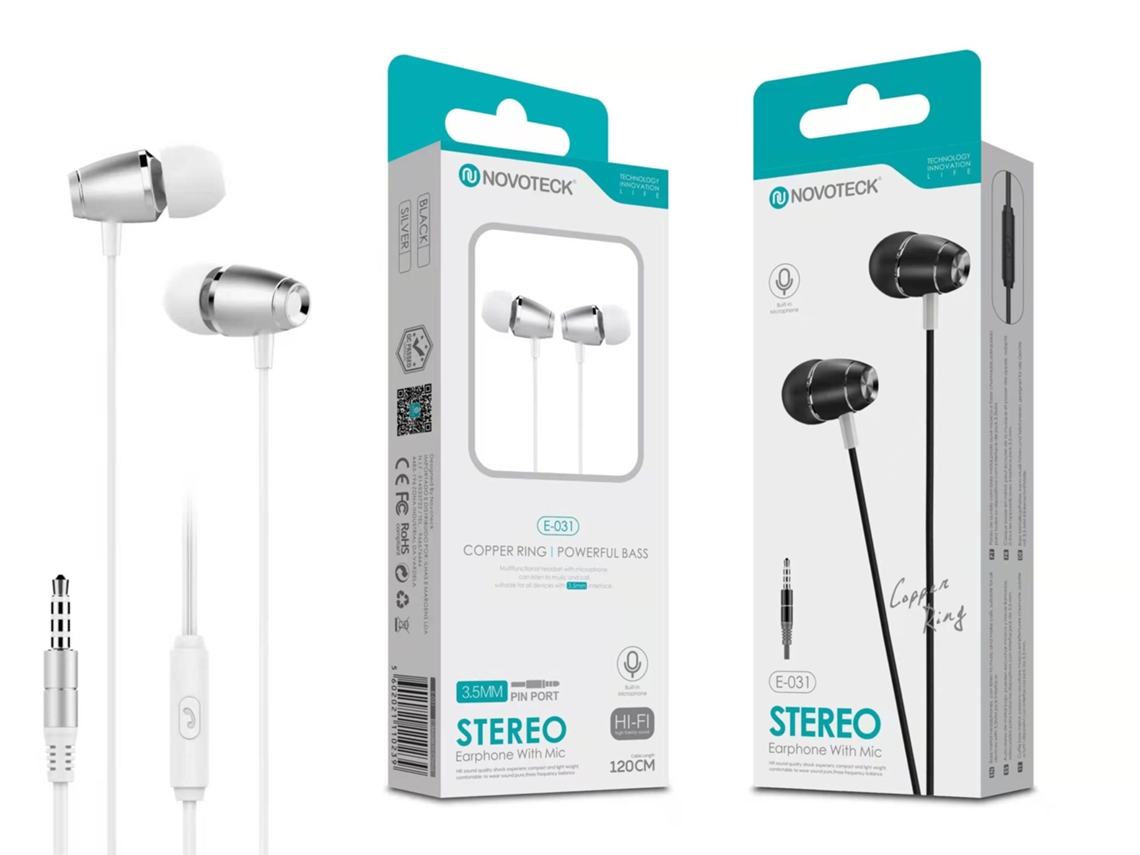Fones Metal Bass Com Micro Prateado E-031