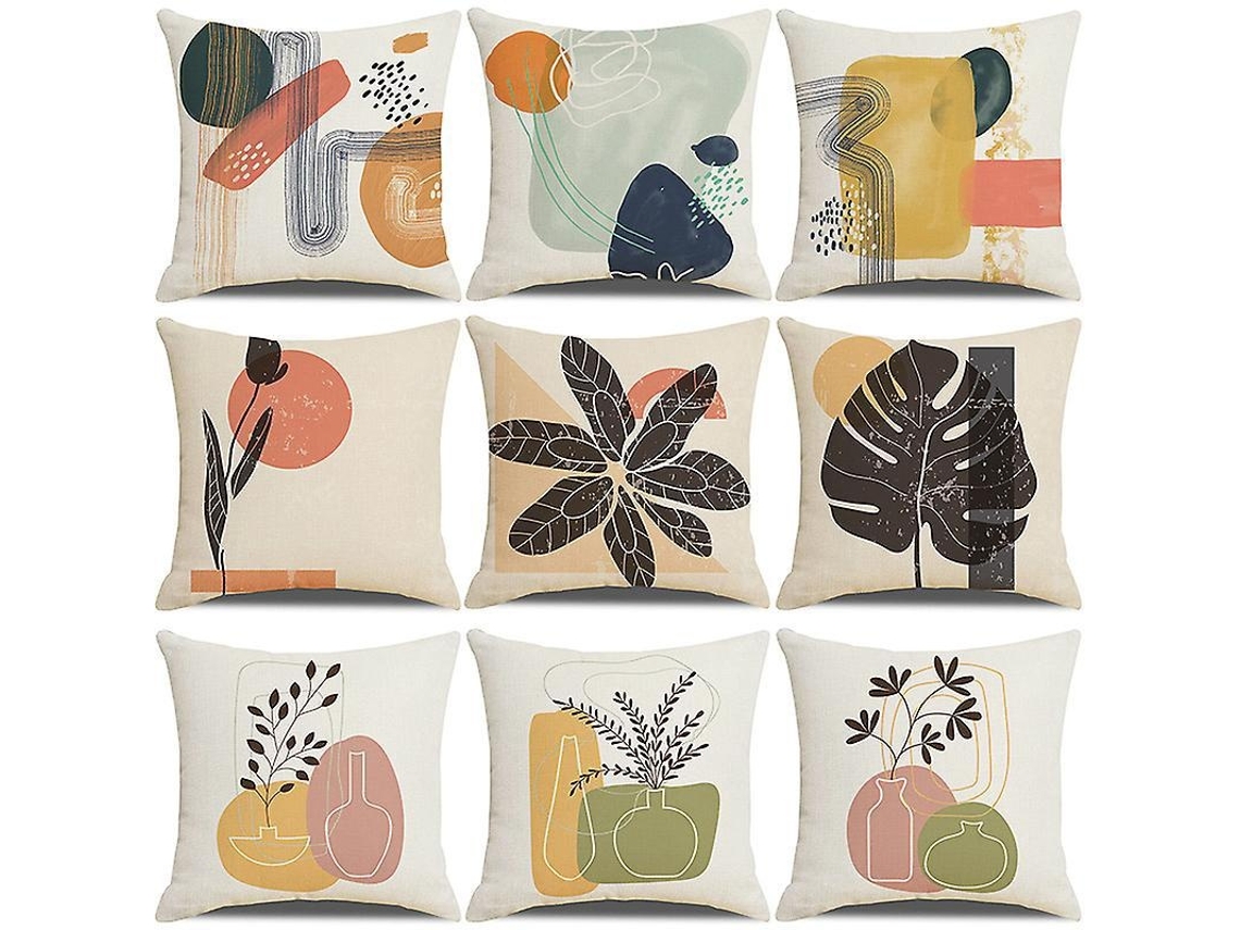 Conjunto De 9 Capas De Almofada, 45 X 45 Cm, Para Sofá E Decoração De Casa Elysve