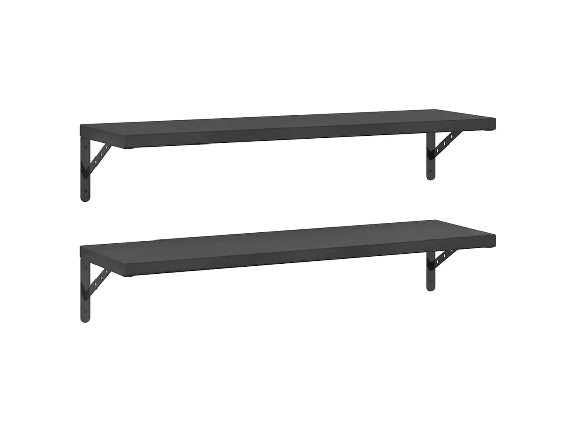 Wall Shelf, Wall Shelves Vidaxl Preto Aço Inoxidável (100 X 30 Cm)