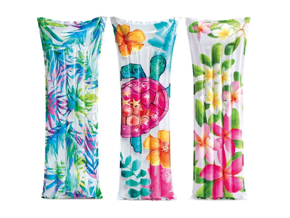 Colchão Inflável Para Piscina, Estampa Floral, 183x69 Cm