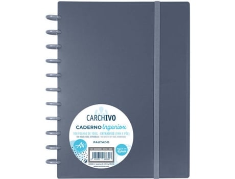 Caderno INGENIOX Cinzento (A4 - Pautado - 100 Folhas)