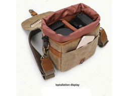Bolsa De Lona Para Câmera Slr Mini, Bolsa Mensageiro Simples, À Prova Dágua E Durável Mochilas De Ombro Para Fotografia, Cor Cáqui Brilvibera