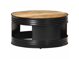 Vidaxl Mesa De Centro 68x68x36 Cm Mangueira Áspera Maciça Preto
