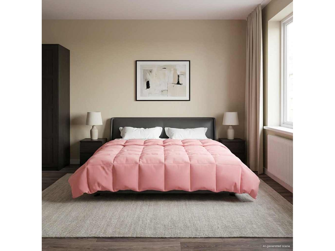 Vidaxl Edredom De Verão Simples 200 X 200 Cm Verão Rosa Respirável