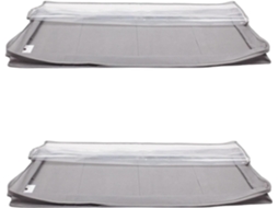 Sacos Organizadores Para Debaixo Da Cama Com Zíper E Tampa De Vinil Transparente, Pacote Com 2 Unidades, Cinza, 45, 7x106, 7x15, 2cm