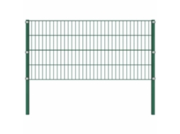 Vidaxl Painel De Vedação Com Postes De Ferro 176,5x80 Cm Verde