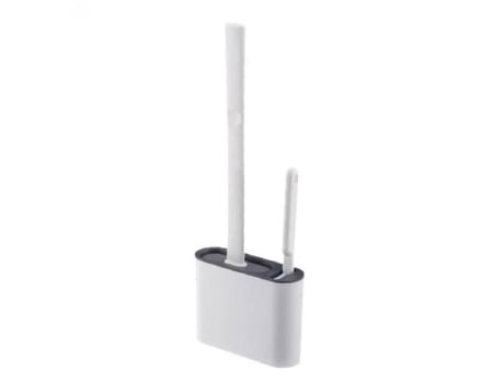 Escova de vaso sanitário, conjunto de suporte de escova de vaso sanitário, silicone, limpeza de parede, escova estilo 2