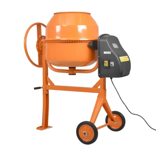 Betoneira 120L Elétrica 550W com Tambor Giratório Cremalheira em Ferro Fundido e Rodas de Borracha HECHT