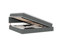 Maison Exclusive - Cama Com Arrumação E Colchão Cinza Escuro 200 X 200 Cm