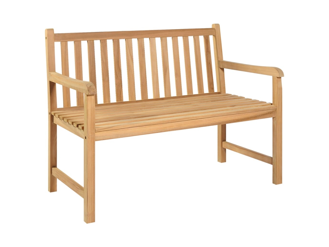 Vidaxl Banco De Jardim 114 Cm Madeira De Teca Maciça