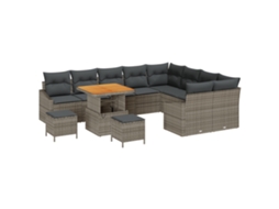 Conjunto 12 Conjunto De Móveis De Jardim Vidaxl Cinzento Vime Pe (288,5 X 234 X 85 Cm)