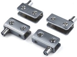 4 Bisagras de Porta de Vidro 90 Pivô, Sem Perfuração, Aço Inoxidável, para Vidro 5 8mm