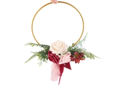 Aro de Flores de Seda para Madrinhas com Metal para Decoração de Casa e Casamento