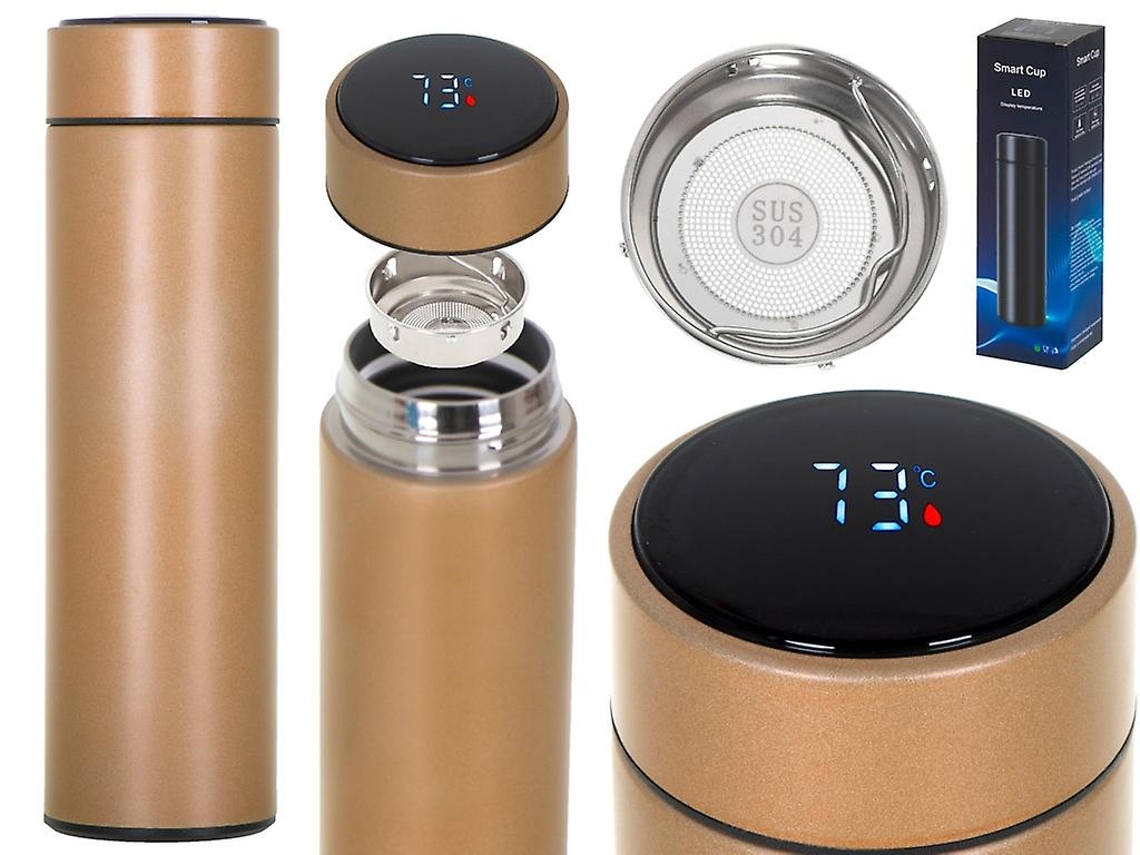 Thermosmugg Inteligente Led 500ml Dourado Ly Ebike