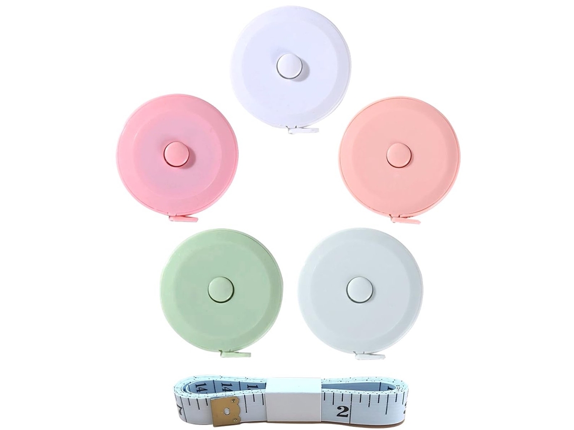 Conjunto Com 5 Fitas Métricas Retráteis De 1,5 M De Comprimento, Réguas Flexíveis De Dupla Face