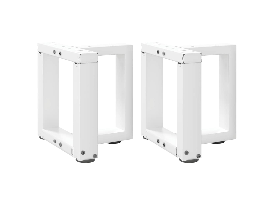 Vidaxl Pés Para Mesa De Centro Em Forma De T, 2 Peças, Branco, 30x25x(30-31) Cm, Aço