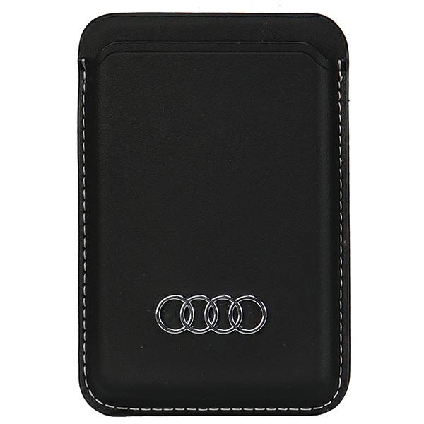 Capa Audi Para Magsafe Iphone 15 14 13 12 Carteira Com Espaço Para Cartões De Couro