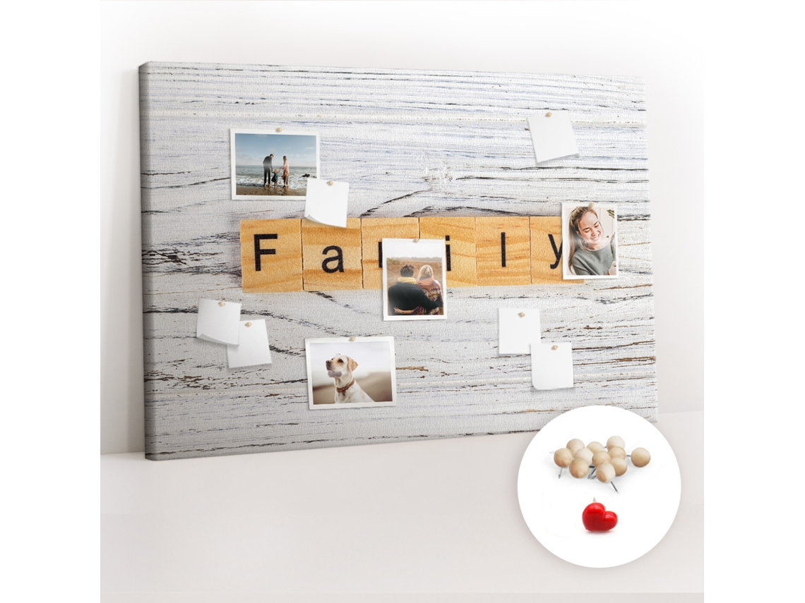 Painel De Cortiça Para Parede Família Para A Sala De Estar Espelharte (120x80 Cm)