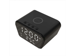 Despertador 15w com Carregador Sem Fio Inteligente, Relógio Digital Led Preto GOKOCO