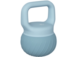 Kettlebell de 10kg com areia metálica, pega antiderrapante (24x24x32cm) azul