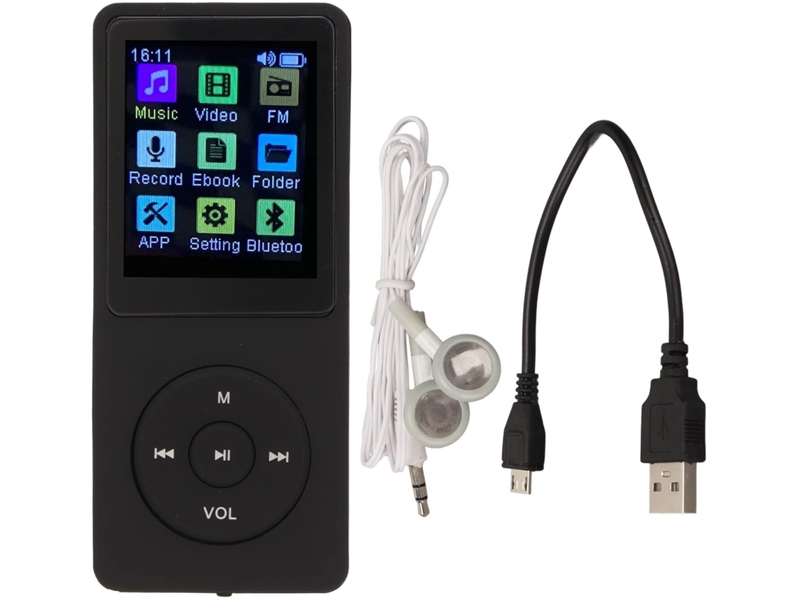 Lecteur Mp3, Mp4, Écran Pouces, Portable Fm, Musique Numérique Avec 1, 8 Vocal Vidéo, Radio (noir)