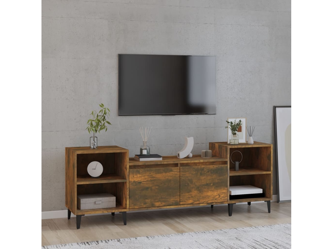 Vidaxl Móvel De Tv 160x35x55 Cm Derivados De Madeira Carvalho Fumado