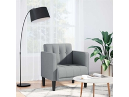 Vidaxl Poltrona Com Apoio De Braços 53 Cm Tecido Cinzento-claro