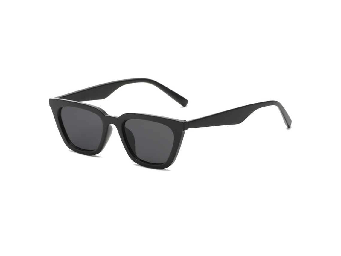 Óculos De Sol Femininos Retrô Estilo Olho De Gato, Lentes Pretas Em Tela Plástica, Proteção Uv400