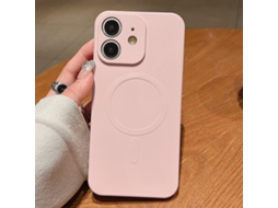 Capa Magsafe Para Iphone 11 - Silicone Líquido Com Cor Sólida | Magnética - Rosa
