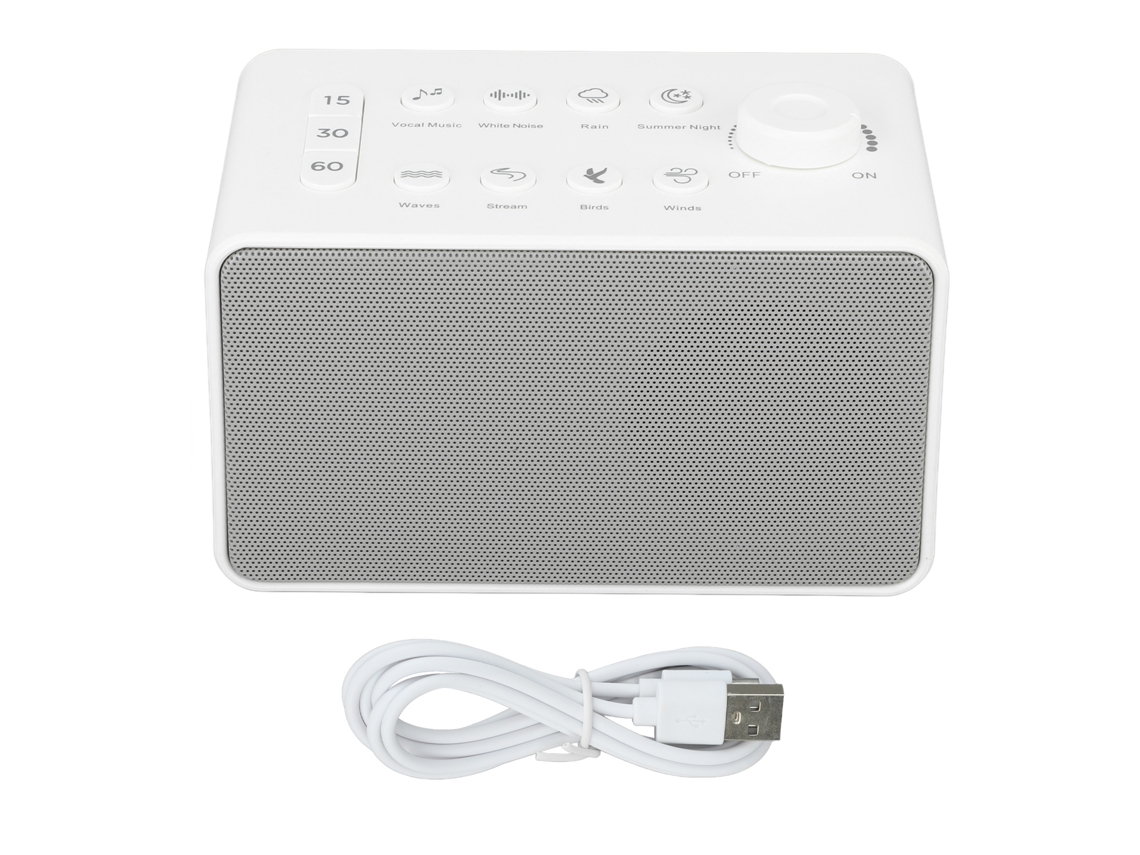 Aparelho de Ruído Branco Portátil Recarregável Usb com 8 Sons Naturais para Sono Bebê Adulto Criança