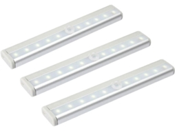 Lurelia, Luz Noturna Led, 0.5w, Sensor Pir, Pilhas Aaa, Magnética, Autoadesiva, Auto, Branco, Pack 10, Armário, Guarda-roupa, Compacta